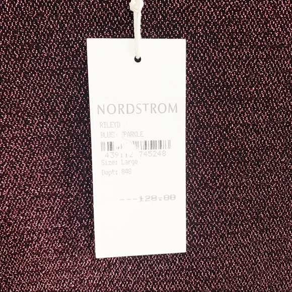 REFORMATION Riley Blush Sparkle Long Sleeve Dress size Large - Picture 9 of 11